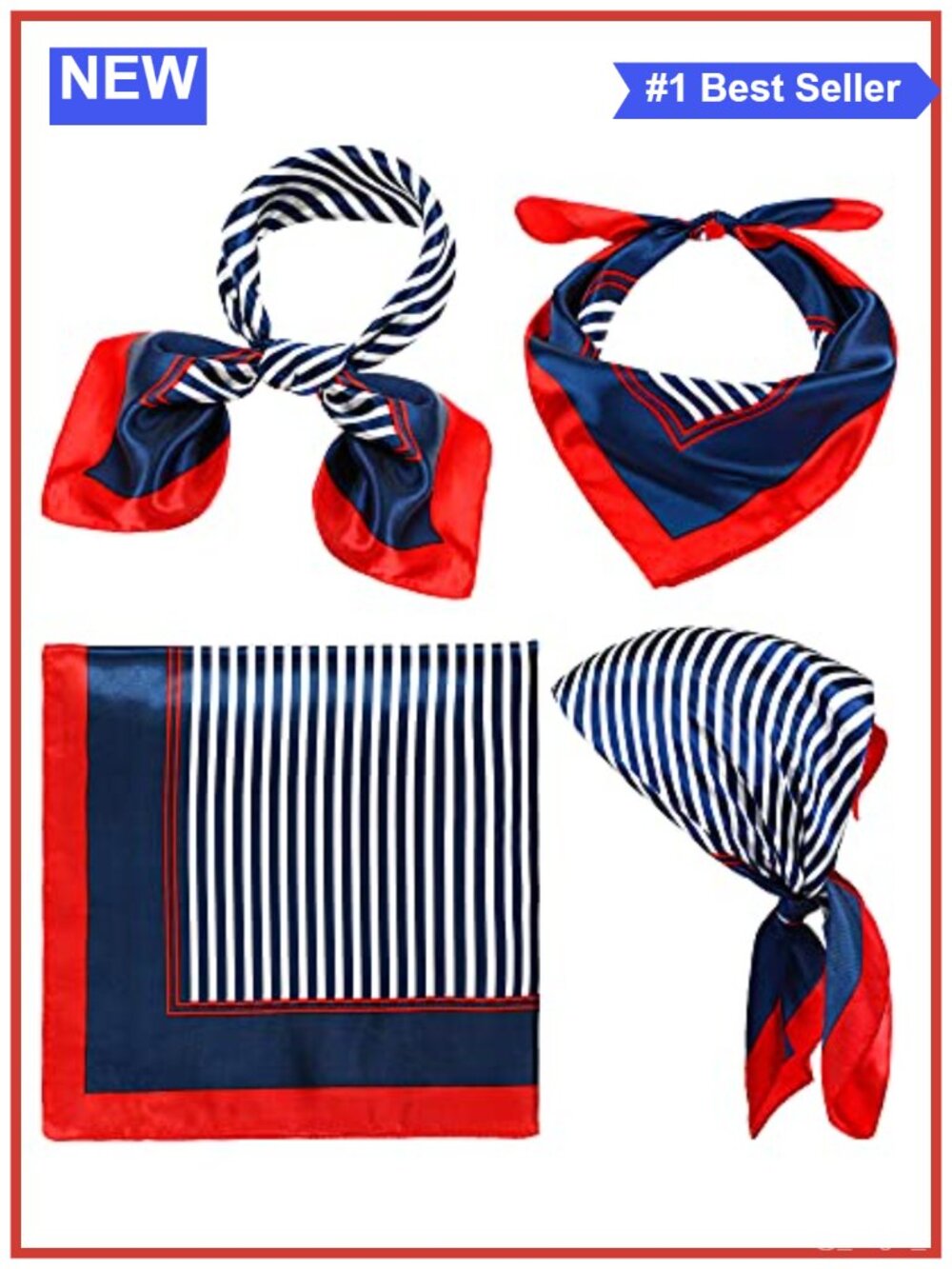 SATINIOR 2pc Polyester Sailor Scarf Flight Attendant Neck Scarves Women